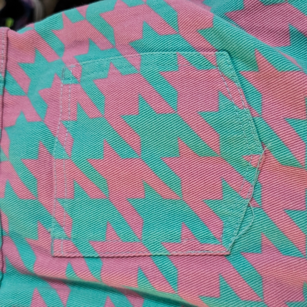 Signature8 Pink and Green Houndstooth Mini Skirt - Picture 4 of 5